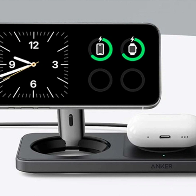 Battery charger Anker MagGo Wireless Charging Pad 3 in 1 15W Black - img.3