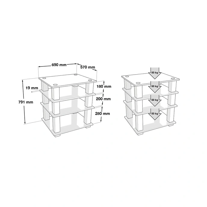 Hi-Fi Stand NorStone Square HiFi Black - img.2