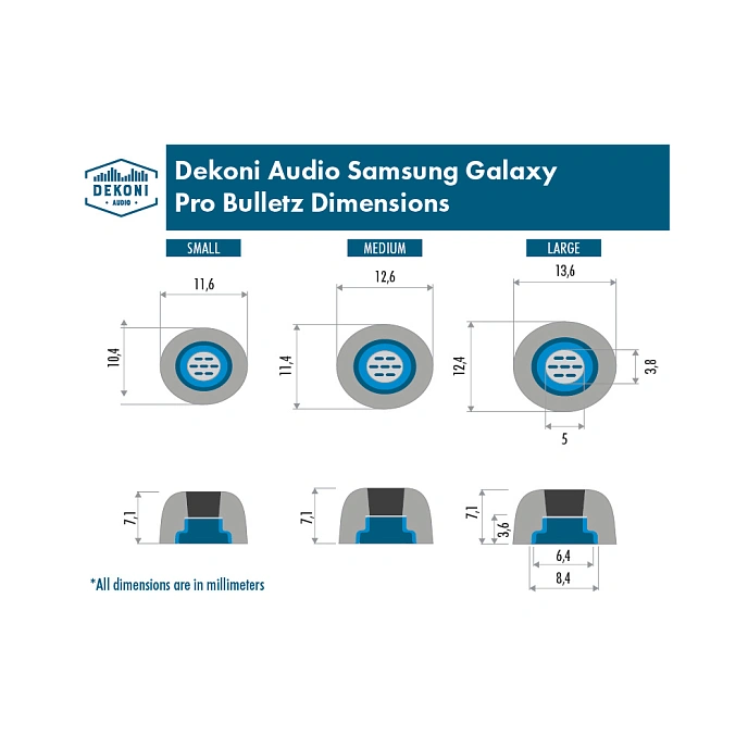 Eartips Dekoni Audio Bulletz for Samsung Galaxy Pro Sample Pack - img.1