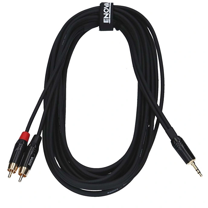 Cable ENOVA EC-A3-PSMCLM-3 Black 2RCA - 3.5мм 3m - img.1