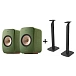 Bookshelf speakers KEF LSX II Olive Green + KEF S1 Floor Stand Black - img.0