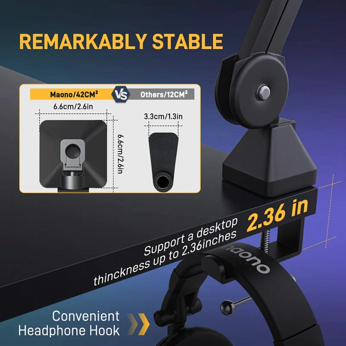 Microphone stand Maono BA37 Black - img.1