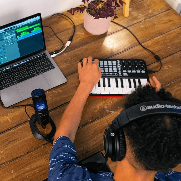 Microphone for streaming and gaming Audio-Technica AT2020 USB-X Black - img.7