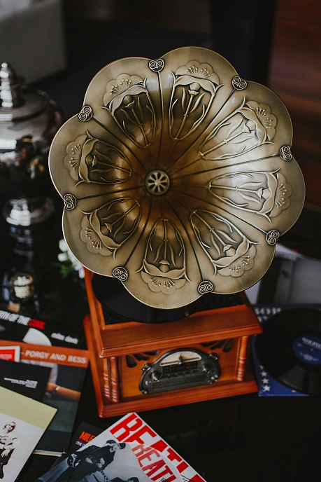 Turntable MJI Audio Gramophone Classic Bronze Horn Turntable - img.5