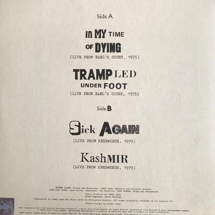 Vinyl Record Led Zeppelin - Live EP LP - img.2