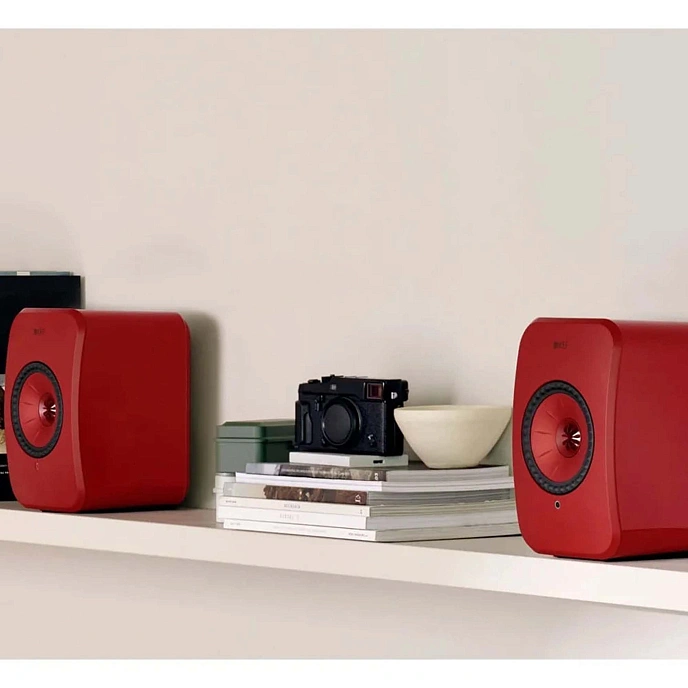 Bookshelf speakers KEF LSX II Lava Red + KEF S1 Floor Stand Black - img.6