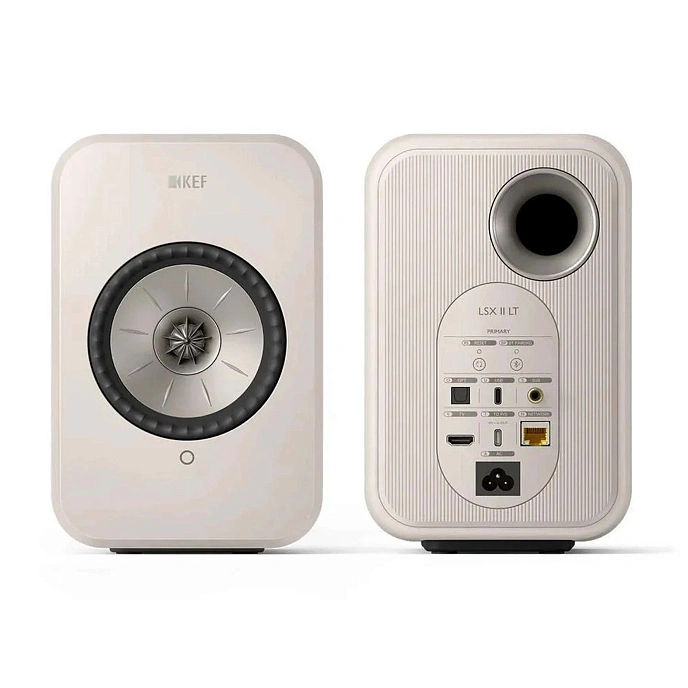 Bookshelf speakers KEF LSX II LT Stone White + KEF P1 Desk Pad Silver - img.2