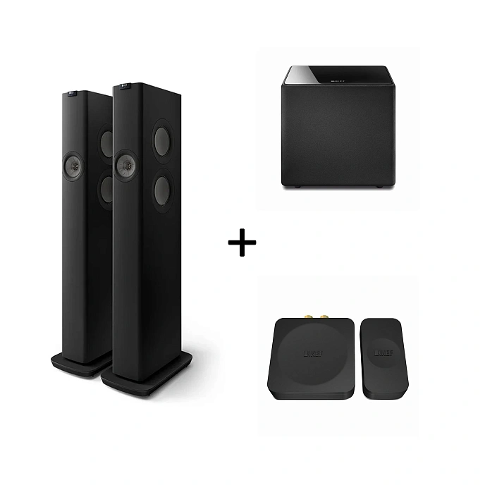 Kit KEF LS60 Wireless Carbon Black + Kube 8B Subwoofer + KW1 Kit - img.0