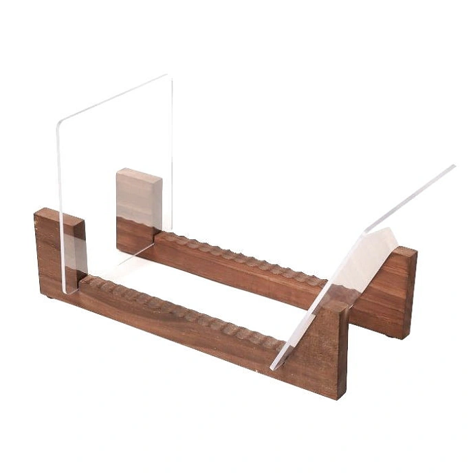 Vinyl record stand MJI Audio Vinyl Record Candlenut Holder With Acrylic - img.1
