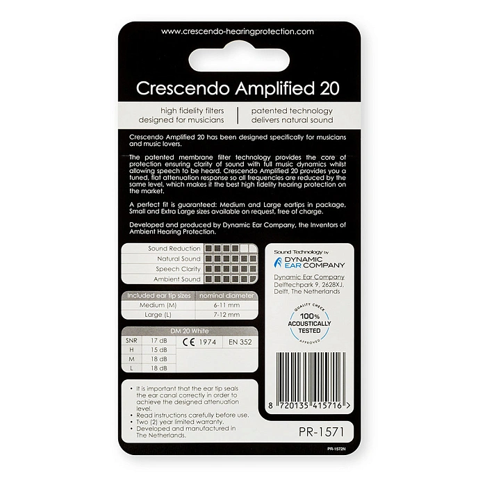 Earplugs for musicians Crescendo PRO Amplified 20 - img.1