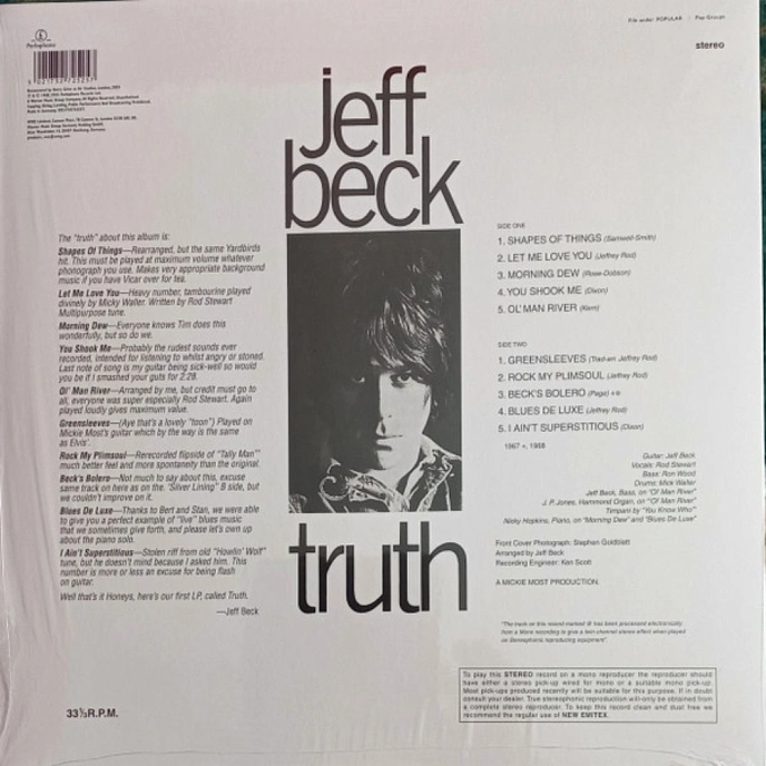 Vinyl Record Jeff Beck - Truth (Turquise Vinyl) LP - img.2