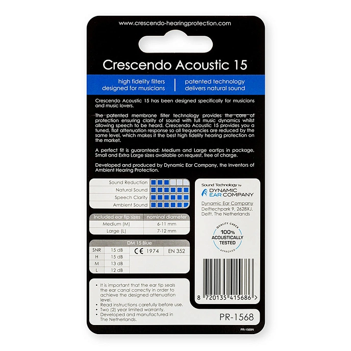 Earplugs for musicians Crescendo PRO Acoustic 15 - img.1
