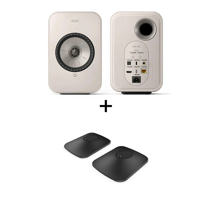 Kit KEF LSX II LT Stone White + KEF P1 Desk Pad Black - img.0