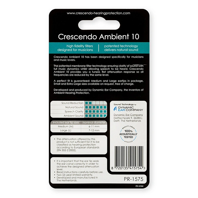 Earplugs for musicians Crescendo PRO Ambient 10 - img.1