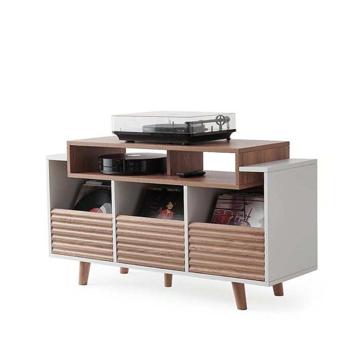 Hi-Fi Stand NorStone Oslo Vinyl 1200 White/Light Oak - img.0