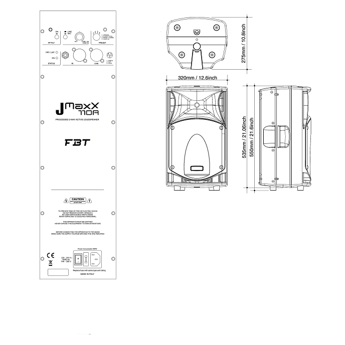 Floorstanding Speakers FBT JMAXX 110A Black - img.3