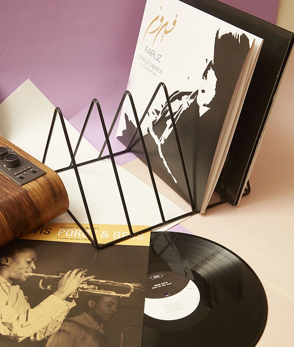 Vinyl record stand MJI Audio Vinyl Records Holder R25A Black - img.5