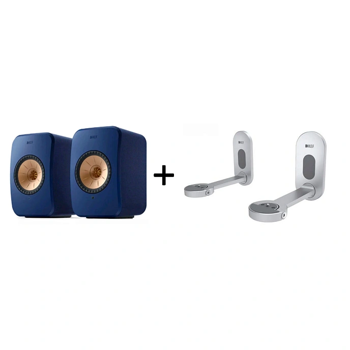 Kit KEF LSX II Cobalt Blue + KEF B1 Wall Bracket Silver - img.0