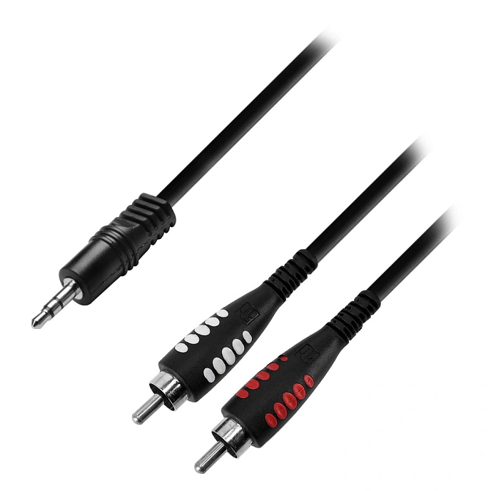 Cable Adam Hall K3YWCC0300 black 3.5mm - 2 RCA 3m - img.0