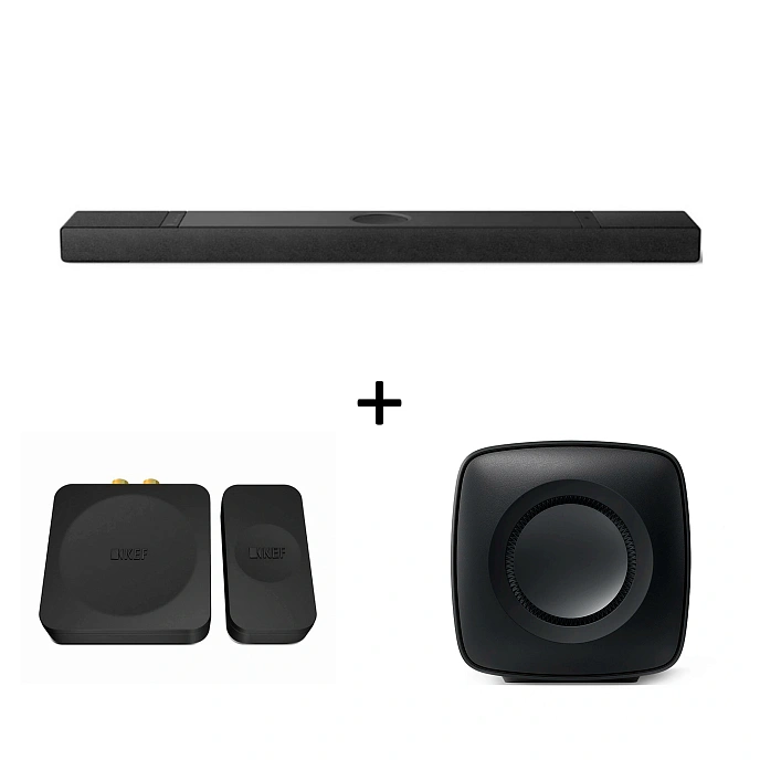 Kit KEF XIO Soundbar Black + KC62 Carbon Black + KW1 Kit - img.0
