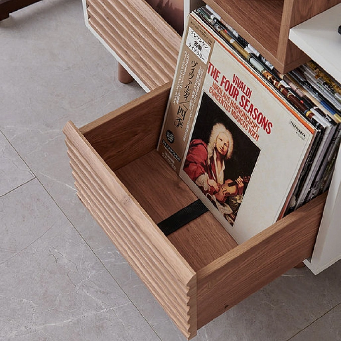 Hi-Fi Stand NorStone Oslo Vinyl 800 White/Light Oak - img.7