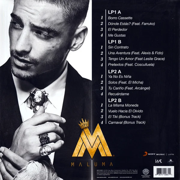 Vinyl Record Maluma – Pretty Boy, Dirty Boy (Limited Edition Black & White Vinyl) LP - img.1