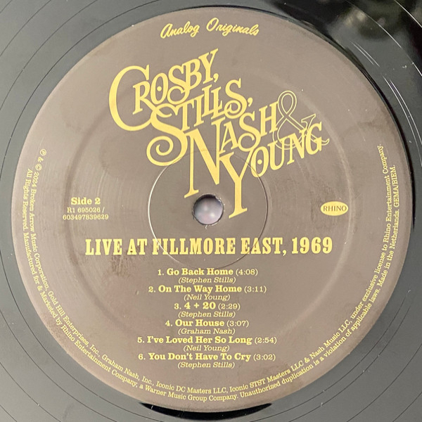 Vinyl Record Crosby, Stills, Nash & Young - Live At Fillmore East, 1969 - 2LP - img.3