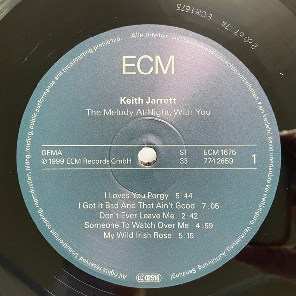 Vinyl Record Keith Jarrett - The Melody At Night, With You LP - img.2