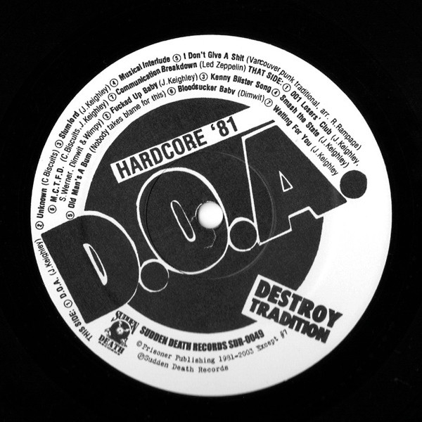 Vinyl Record D.O.A. - Hardcore 81 LP - img.2