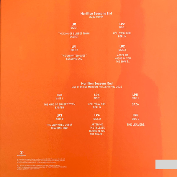 Vinyl Record Marillion – Seasons End (Deluxe Edition) - 5LP - img.2