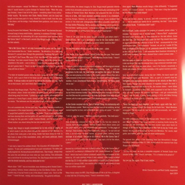 Vinyl Record Twisted Sister - Stay Hungry (40th Anniversary Edition,Translucent Red) - 2LP - img.10