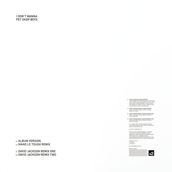 Vinyl Record Pet Shop Boys – I Don't Wanna LP - img.1