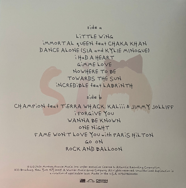 Vinyl Record Sia – Reasonable Woman - Pink LP - img.1