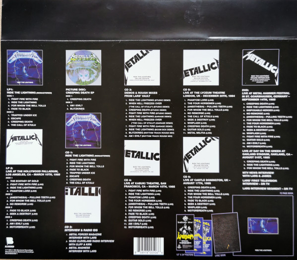 Box set Metallica – Ride The Lightning - Box 4LP + 6CD + DVD - img.1