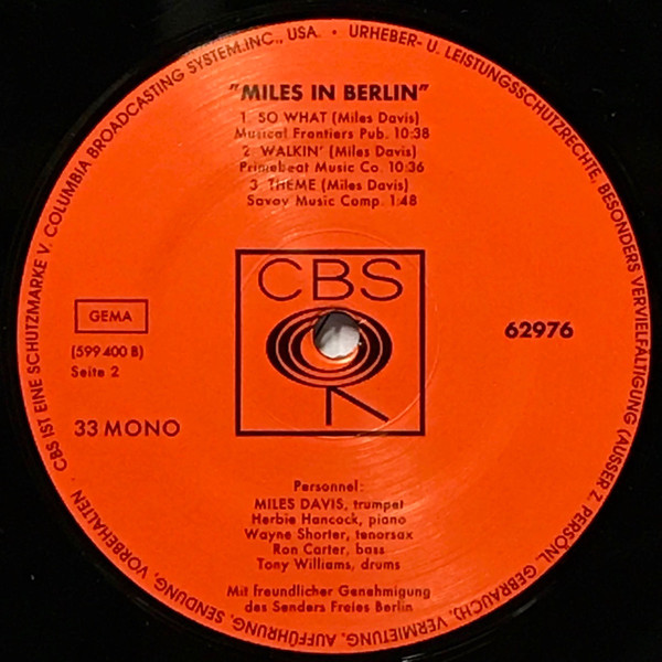 Vinyl Record Miles Davis - Miles In Berlin - img.3