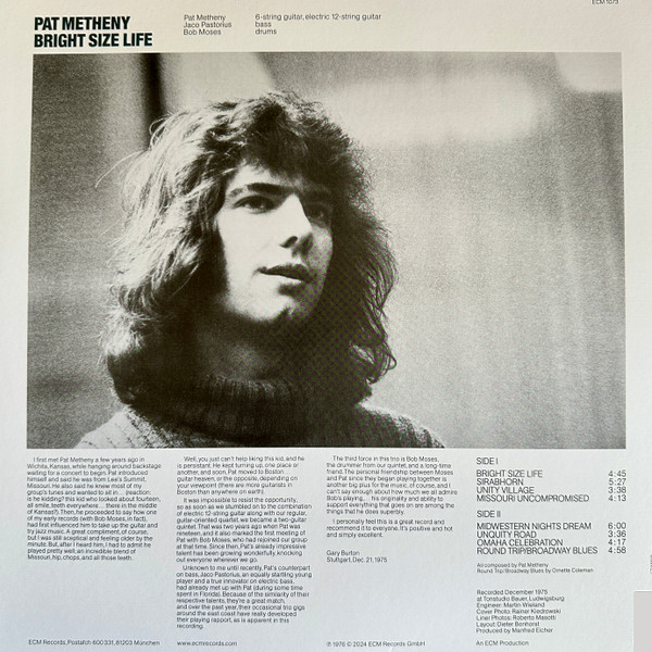 Vinyl Record Pat Metheny – Bright Size Life LP - img.5