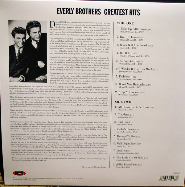 Vinyl Record Everly Brothers - Everly Brothers Greatest Hits - img.1