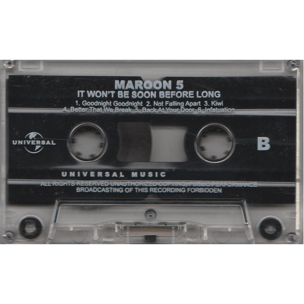 Сassette Tape Maroon 5 - It Wont Be Soon Before Long - img.4