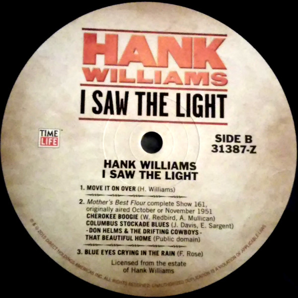 Vinyl Record Hank Williams – I Saw The Light LP - img.2