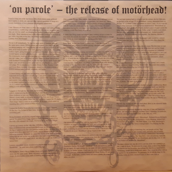 Vinyl Record Motorhead – On Parole LP - img.4