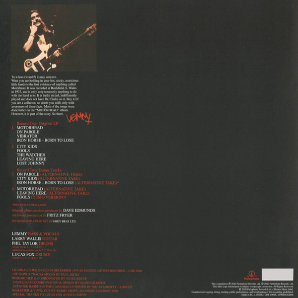 Vinyl Record Motorhead – On Parole LP - img.1