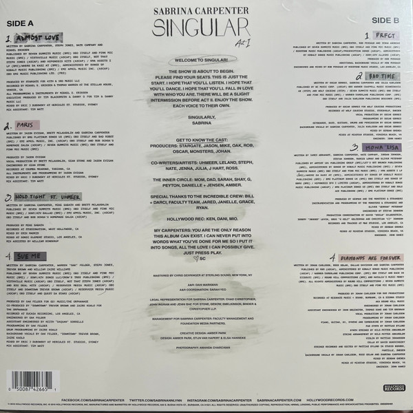 Vinyl Record Sabrina Carpenter – Singular Act I - LP - img.1