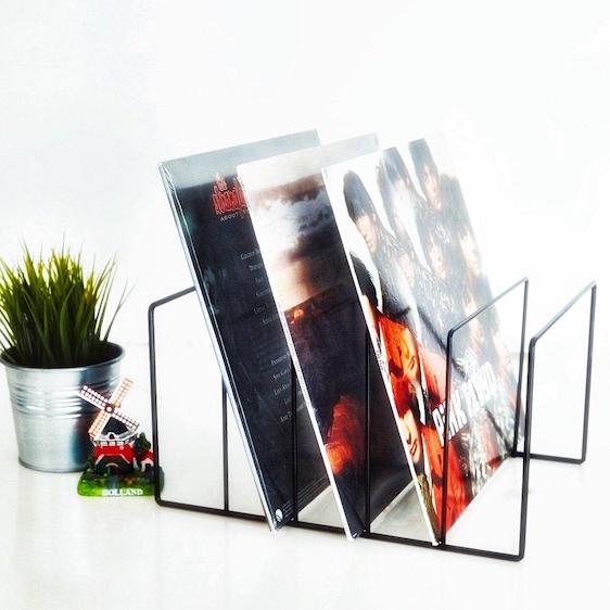 Vinyl record stand MJI Audio Vinyl Records Holder R25 Black - img.6