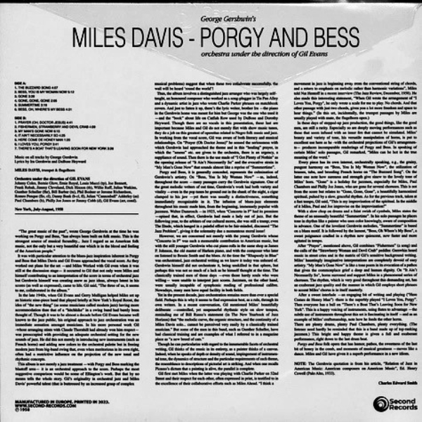 Vinyl Record Miles Davis - Porgy And Bess (Red Marble) LP - img.2