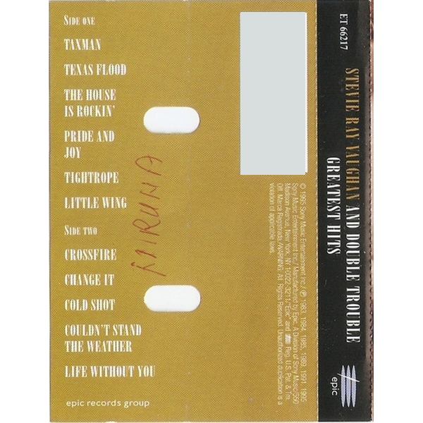 Сassette Tape Stevie Ray Vaughan And Double Trouble - Greatest Hits - img.2