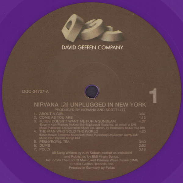 Vinyl Record Nirvana - MTV Unplugged In New York (Opaque Purple) LP - img.2