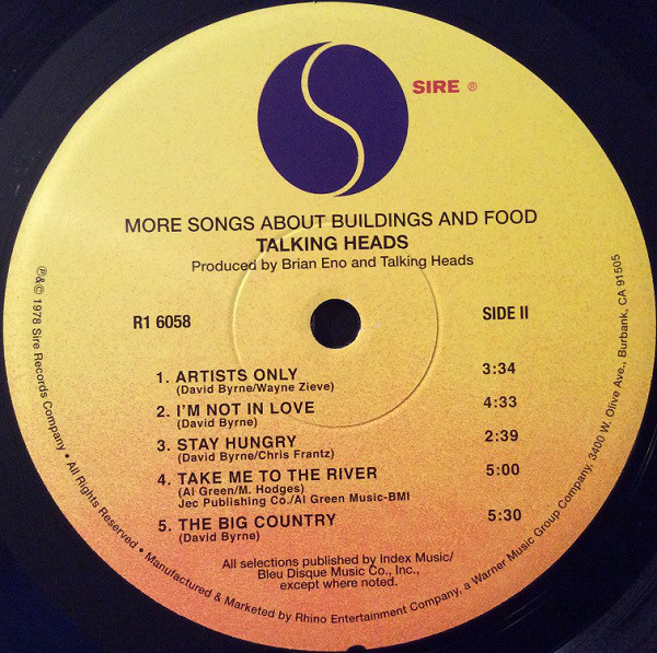 Vinyl Record Talking Heads - More Songs About Buildings And Food - img.3