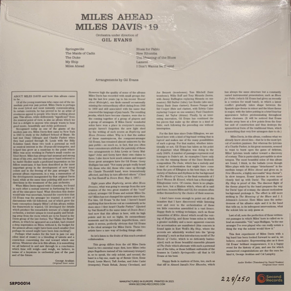Vinyl Record Miles Davis + 19, Gil Evans – Miles Ahead (Yellow/Green Splatter) LP - img.3