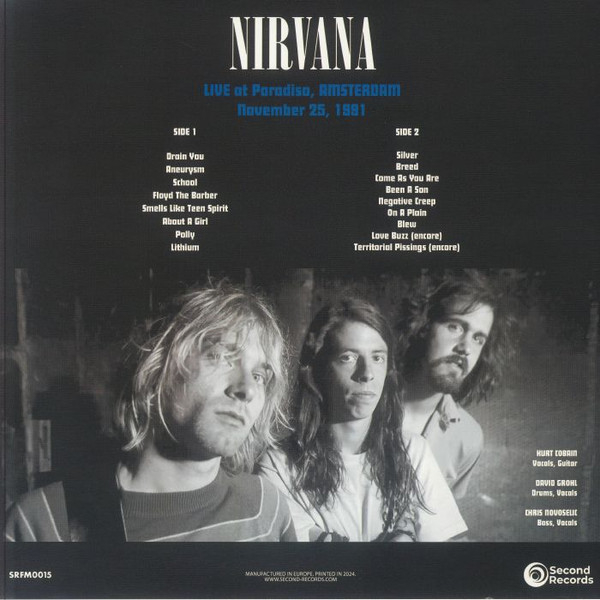 Vinyl Record Nirvana – Live At Paradiso, Amsterdam - November 25, 1991 (Turquoise Cloudy) LP - img.2