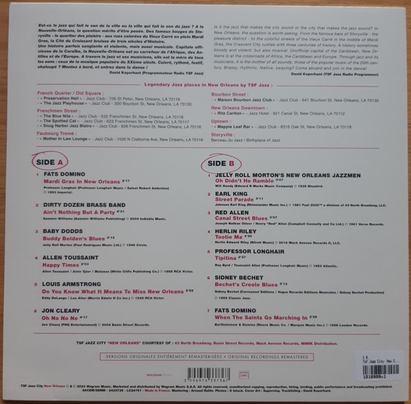 Vinyl Record Various – TSF Jazz City New Orleans LP - img.1